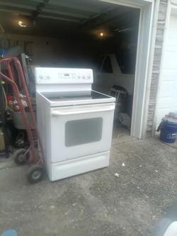 White stove glass top