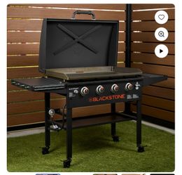 Blackstone Original Plancha Exterior, Parrilla de Superficie Plana de 4 Quemadores de 36 Pulgadas con Tapa, Negra