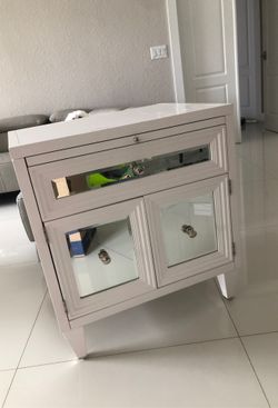 Zgallerie white and mirrored nightstand