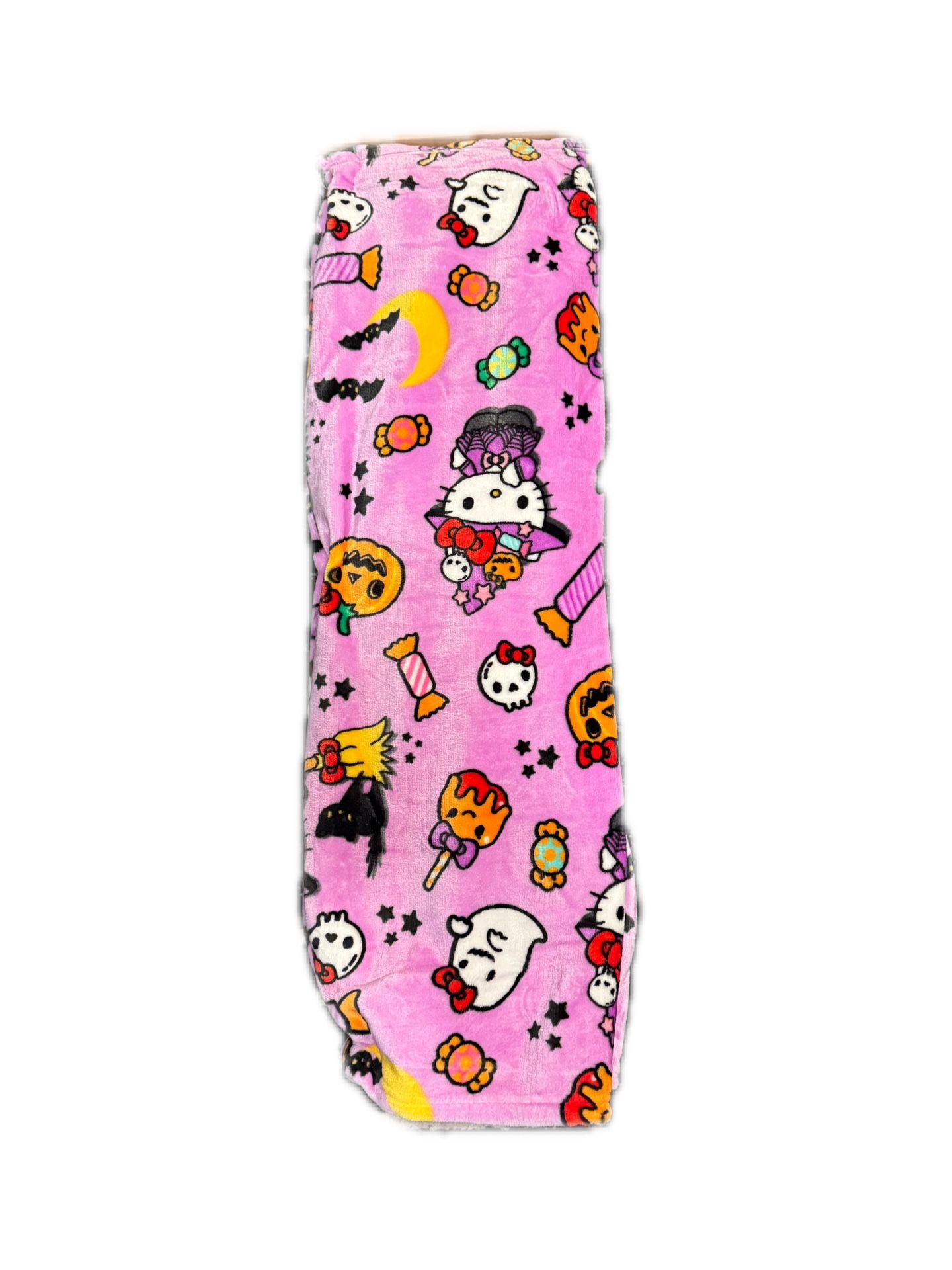 Hello Kitty Halloween Candy Witch Pumpkin Ghost Saniro Silk Throw Blanket BNWT