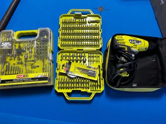 Ryobi corded drill and accessories
