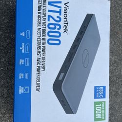 VisionTek VT2600 USB-C DP 1.4 Multi Display MST 100W Power Delivery Docking Station