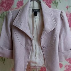 Guess Pink Pin Stripe Two Button Jacket