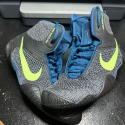 Grey And Blue Nike Tawa Wrestiling Shoes