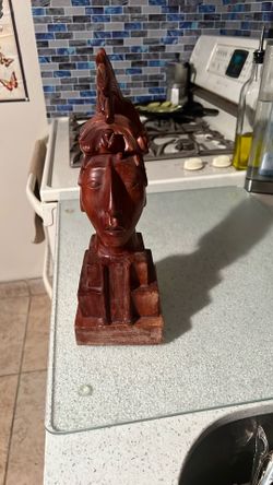 Carved Wooden Mayan Warrior Chief