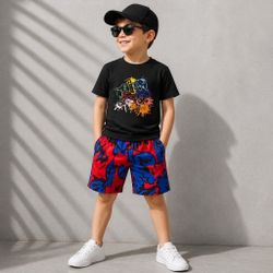 Kids Gaming Graphic Tee and Shorts Set