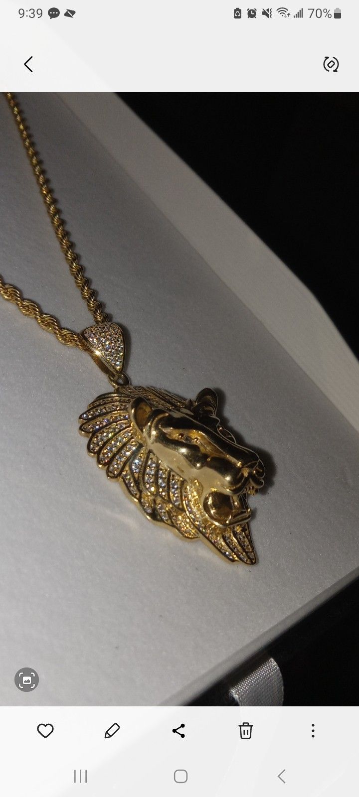 🎯BRAND NEW GOLD NECKLACE 10K 26"INCHS AND LION PENDANT 10K 20 GRAMS  ONLY $1250 DLLS