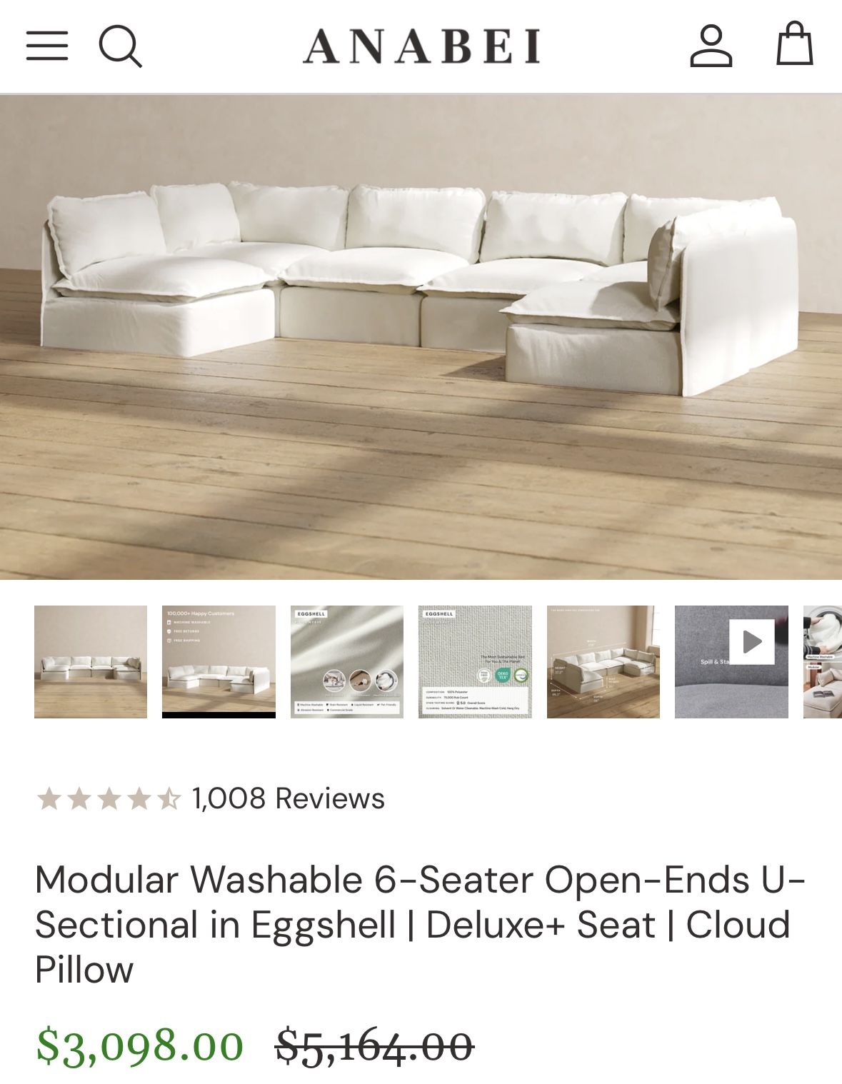 Anabei Modular Washable Sectional Couch