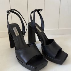Steve Madden Black Leather Heels
