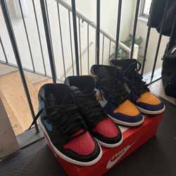 Jordan 1 Mid Lakers + Jordan 1 High Nc