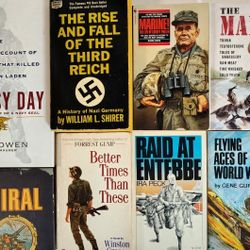 Military Fiction & Non Fiction Book Lot Of 8