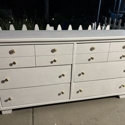 All Wood White Long Dresser Mexico Made 