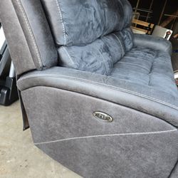 Living Spaces Suede Couch Electric Recliner 