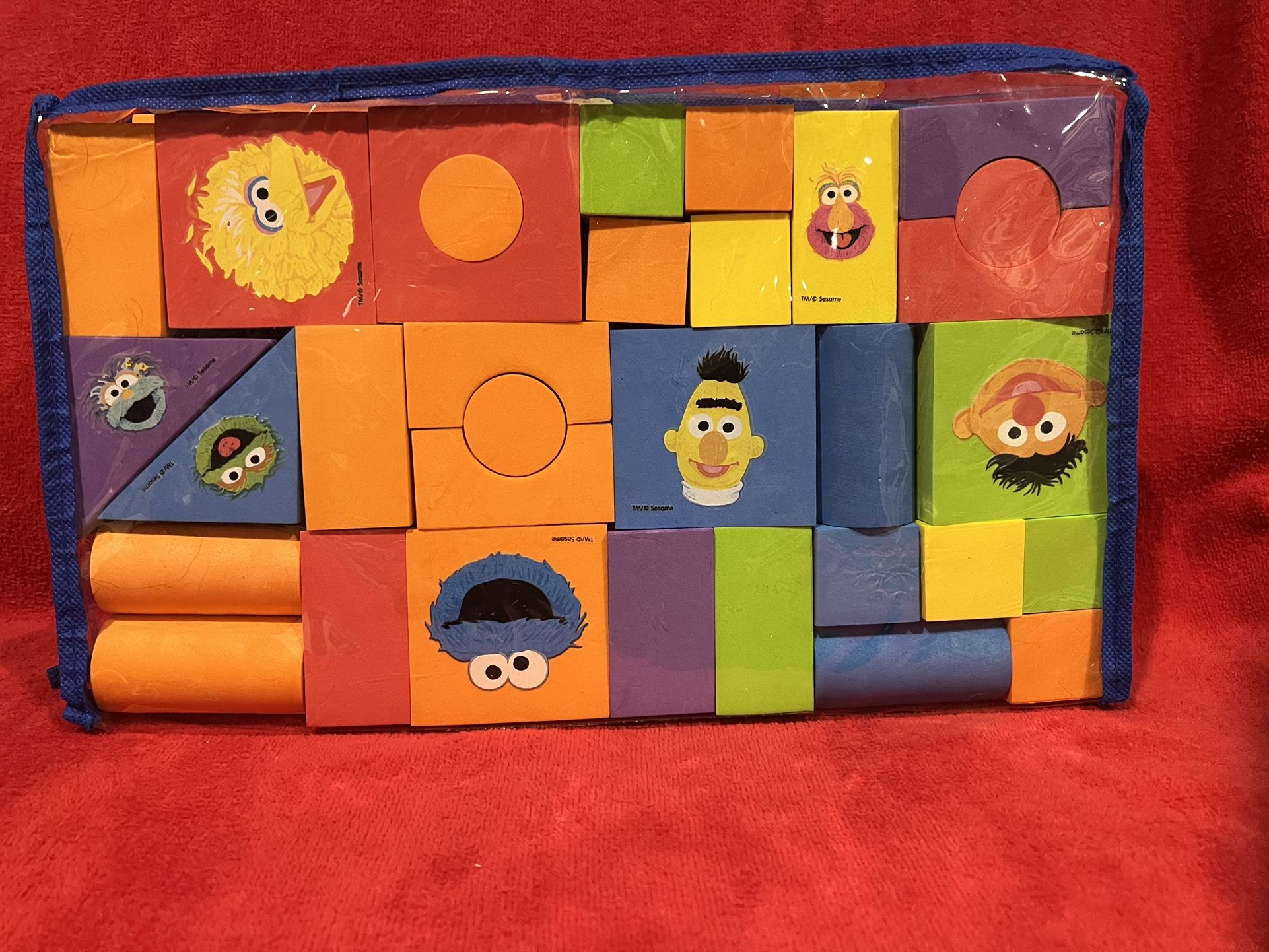Sesame Street Foam Building Blocks New in Package 50 Pieces