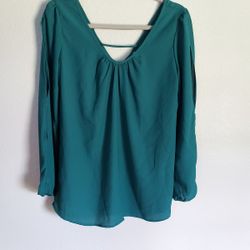 Pink Owl Women's Green Blouse Top Size Small NEWq