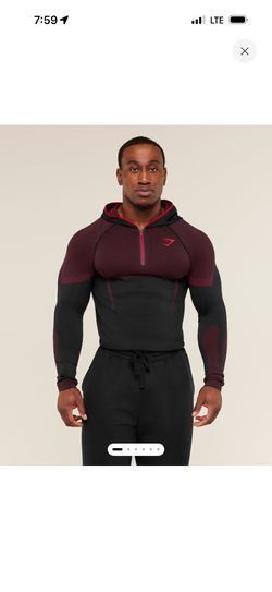RED XL GYMSHARK HOODIE COMPRESSION SHIRT
