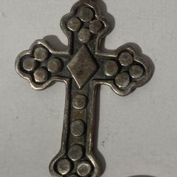 Vintage Sterling Silver Pendant Cross