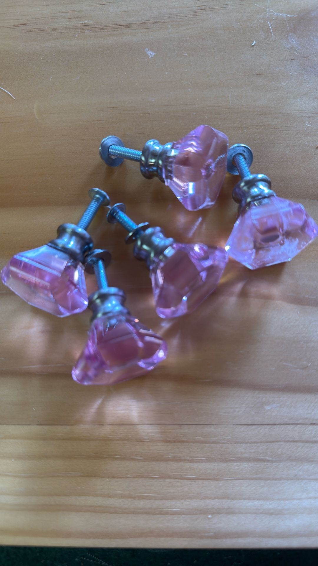 5 Pink Acrylic Drawer Pulls
