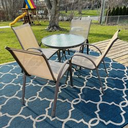 Patio Set - Patio Furniture - Outdoors - Table - Round - Chairs - Bistro