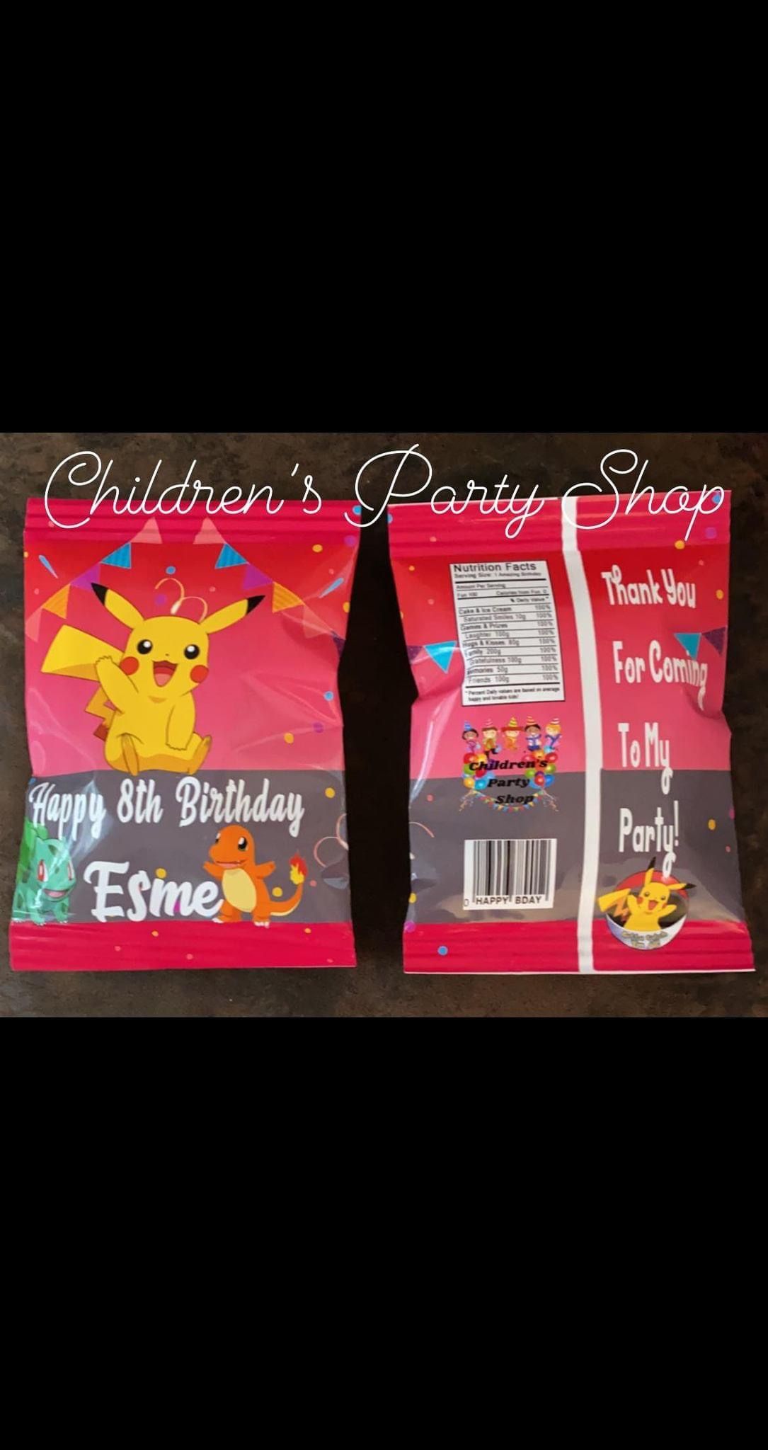 Pikachu Chip Bags