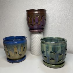 Ceramic Orchid Pots (6”tall x 6”wide $10 each)
