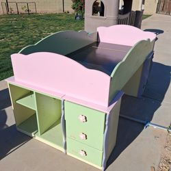 Twin loft bed with drawers cubby and storage