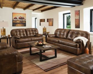 Genuine Leather Soft Touch Sofa and Loveseat