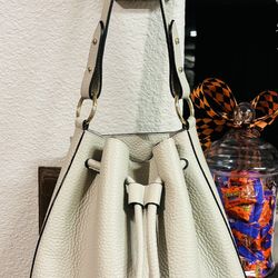 Amerai Italian Leather Drawstring Bucket Bag