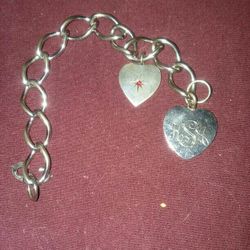 Sterling Charm Bracelet With Hearts
