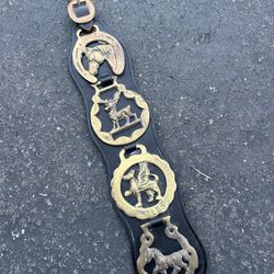 Vintage European Horse Bronze Medallions Wall Hangers 