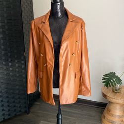 Brown Leather Blazer