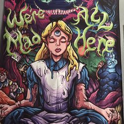 alice and wonderland trippy tapestry