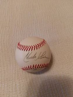 Charles Johnson Florida marlins catcher non graded signed Rawlings baseball flawless located in palm springs ca excellent
