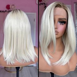 Human Hair Blended Lace Front Wig 