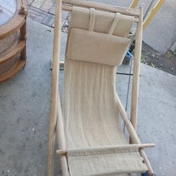 Teak Wood Canvas Chair