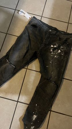 Purple Brand Distressed Jeans with Paint Splatter