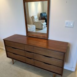 Vintage MCM Dresser With Mirror