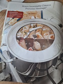 OLLA TAMALERA DE 20 QT CLÁSICA DE ACERO INOXIDABLE CON PARRILLA Y DIVISOR PRINCESS HOUSE 🌷 🫒