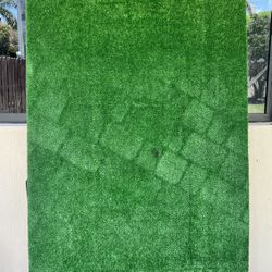 Homemade Wood Backdrop With Artificial Grass