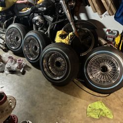 13x7's Wire Wheels Chinas Lowrider Rims 72 Straight Lace Spokes Not Daytons Not Zeniths (brand New)