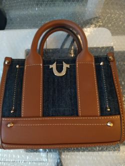 True Religion mini Denim and Leather Tote Bag