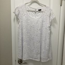 Torrid White Lace Double Layer Top