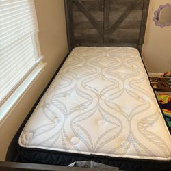 Twin Bed Frame & Mattress – Gently Used – Like New!