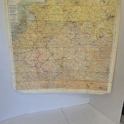 Original U.S. WWII Paratrooper Silk Escape Map of Western Europe Sides C & D