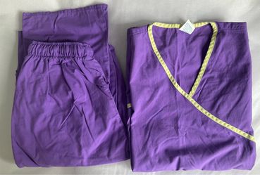 Purple scrub Set with Yellow Trim