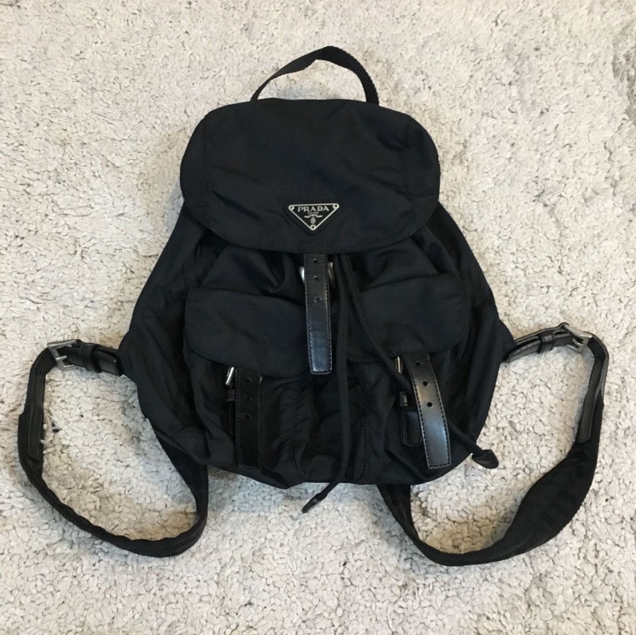 Prada Black Backpack with Iconic Nylon Material