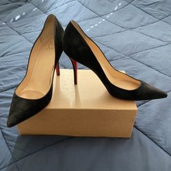 Christian Loubiton Apostrophe 85mn Black Suede REAL