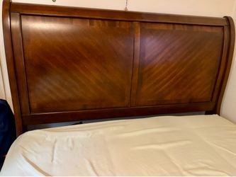 Queen bed, wood