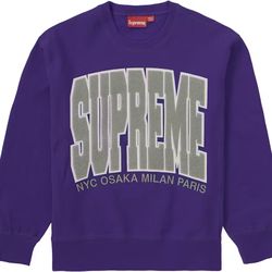 Supreme Cities Arc Crewneck Purple Large