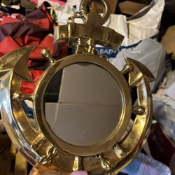 Brass nautical mirror 
